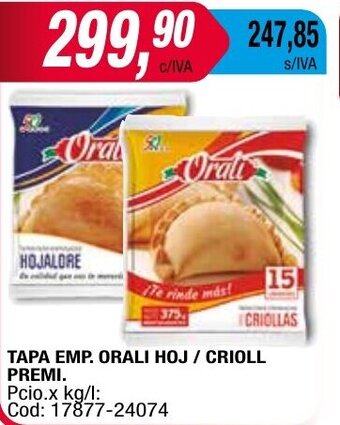 Maxiconsumo TAPA EMP. ORALI HOJ / CRIOLL PREMI. oferta