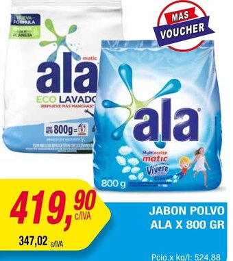 Maxiconsumo JABON POLVO ALA X 800 GR oferta