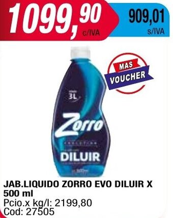 Maxiconsumo JAB.LIQUIDO ZORRO EVO DILUIR X 500 ml oferta