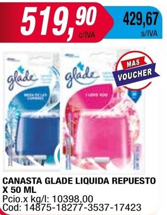 Maxiconsumo CANASTA GLADE LIQUIDA REPUESTO X 50 ML oferta