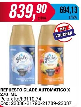 Maxiconsumo REPUESTO GLADE AUTOMATICO X 270 ML oferta