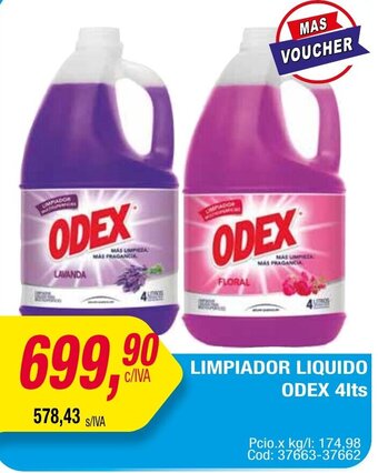 Maxiconsumo LIMPIADOR LIQUIDO ODEX 4lts oferta
