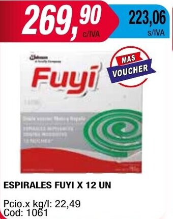 Maxiconsumo ESPIRALES FUYI X 12 UN oferta