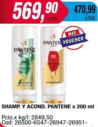 Maxiconsumo SHAMP. Y ACOND. PANTENE x 200 ml oferta