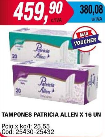 Maxiconsumo TAMPONES PATRICIA ALLEN X 16 UN oferta