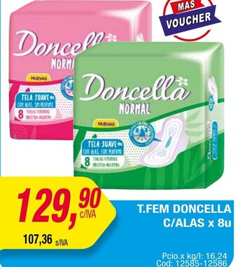 Maxiconsumo T.FEM DONCELLA C/ALAS x 8u oferta