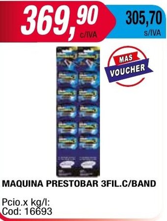 Maxiconsumo MAQUINA PRESTOBAR 3FIL.C/BAND oferta