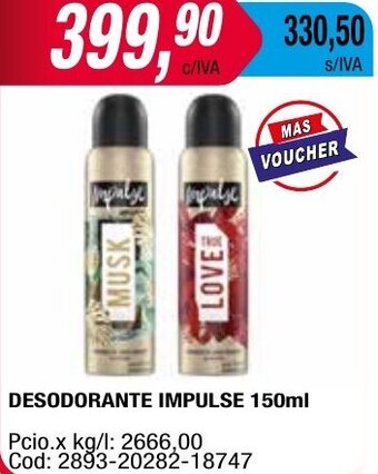 Maxiconsumo DESODORANTE IMPULSE 150ml oferta