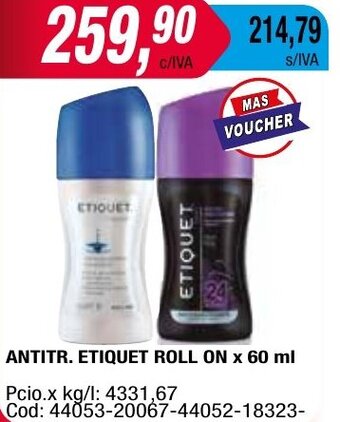 Maxiconsumo ANTITR. ETIQUET ROLL ON x 60 ml oferta