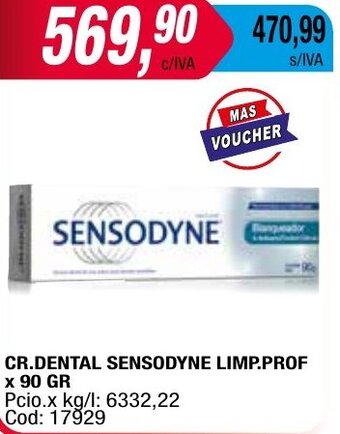 Maxiconsumo CR.DENTAL SENSODYNE LIMP.PROF x 90 GR oferta