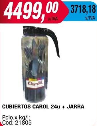 Maxiconsumo CUBIERTOS CAROL 24u + JARRA oferta