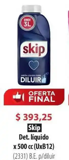 Parodi Skip Det. Líquido x 500cc oferta