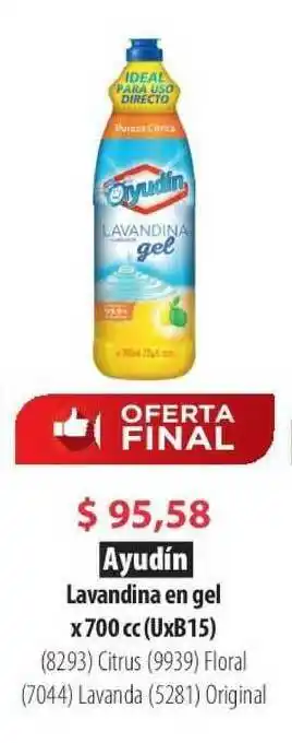 Parodi Ayudín Lavandina En Gel x 700cc oferta