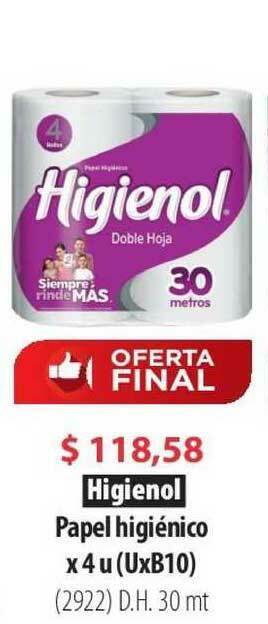 Parodi Higienol Papel Higiénico x 4u oferta