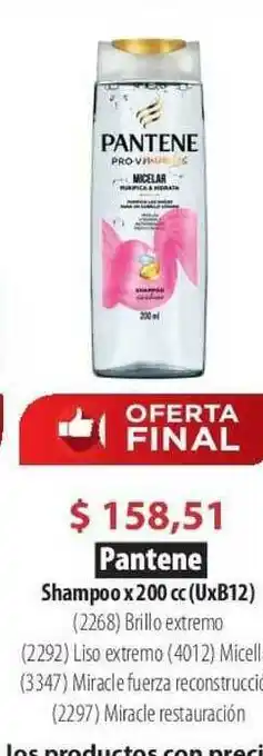 Parodi Pantene Shampoo x 200cc oferta