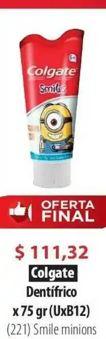 Parodi Colgate Dentífrico Smile Minions x 75gr oferta