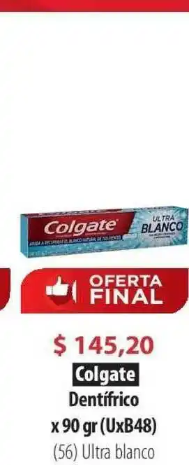 Parodi Colgate Dentífrico Ultra Blanco x 90gr oferta