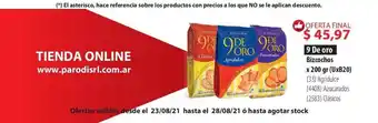 Parodi 9 De Oro Bizcochos x 200gr oferta