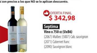 Parodi Septima Vino x 750cc oferta