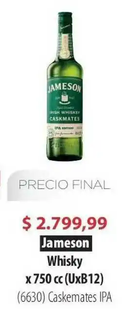 Jameson Whisky x 750cc
