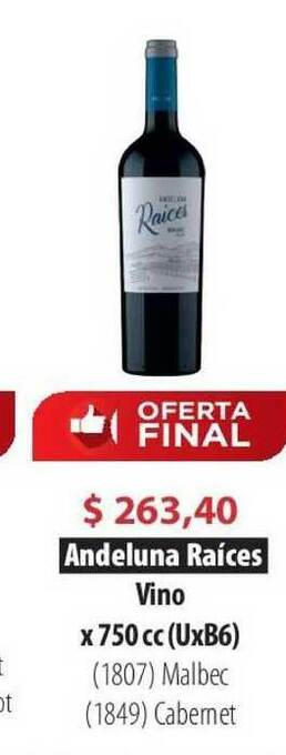 Parodi Andeluna Raíces Vino x 750cc oferta