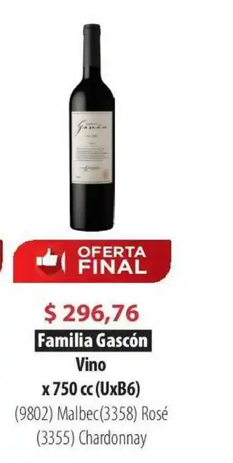 Parodi Familia Gascón Vino x 750cc oferta