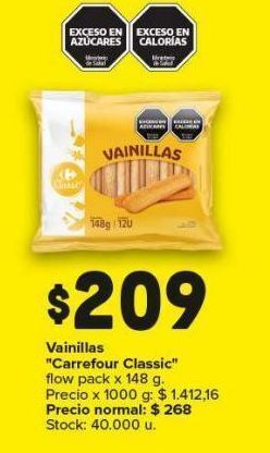 Carrefour Maxi Vainillas carrefour classic x 148g oferta