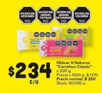 Carrefour Maxi Obleas v/sabores carrefour classic x 200g oferta