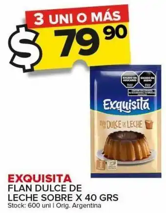 Carrefour Maxi Flan dulce de leche exquisita x 40g oferta