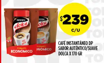 Supermercados Toledo Dolca Café Instantáneo Dp Sabor Auténtico/Suave x 170gr oferta
