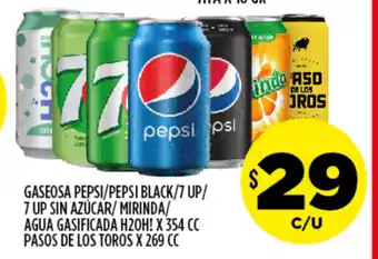 Supermercados Toledo Gaseosa Pepsi/Pepsi Light/Mirinda 7 Up/7 Up Sin Azúcar x 354cc oferta