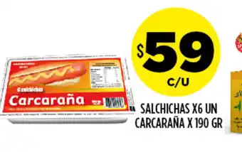 Supermercados Toledo Carcaraña Salchichas x 6 unidades x 190gr oferta