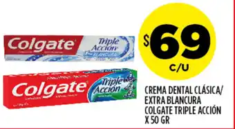 Supermercados Toledo Colgate Crema Dental Clásica/Extra Blancura Triple Accion x 50gr oferta