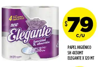 Supermercados Toledo Papel Higienico SH 4 x 30mt Elegante x 120mt oferta