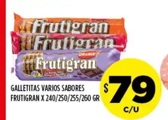 Supermercados Toledo Galletitas Varios Sabores Frutigran x 240gr oferta