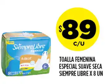 Supermercados Toledo Siempre Libre Toalla Feminina Especial Suave Seca x 8un oferta