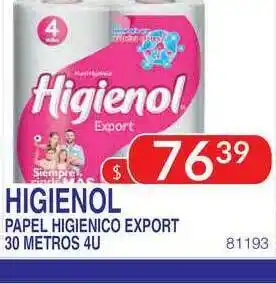 Masivos Higienol Papel Higienico Export 30 metros 4 u oferta
