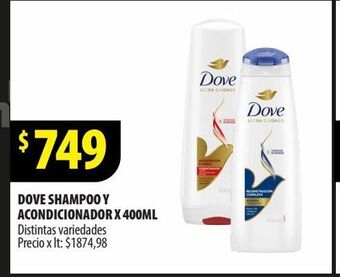 Punto Mayorista Shampoo y acondicionador dove x 400ml oferta