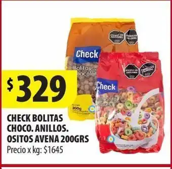 Punto Mayorista Anillos, bolitas chocolate, ositos avena check 200g oferta