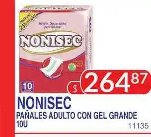 Masivos Nonisec Pañales Adulto Con Gel Grande 10u oferta