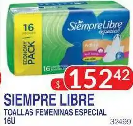 Masivos Siempre Libre Toallas Femeninas Especial 16u oferta