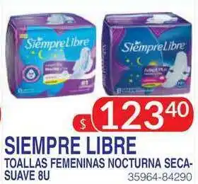 Masivos Siempre Libre Toallas Femeninas Nocturna Seca-suave 8u oferta