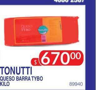 Masivos Tonutti Queso Barra Tybo oferta