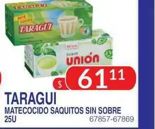 Masivos Taragui Matecocido Saquitos Sin Sobre 25u oferta