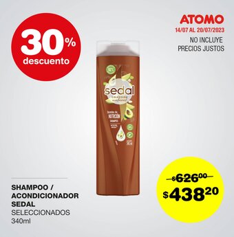 Atomo Conviene SHAMPOO / ACONDICIONADOR SEDAL SELECCIONADOS 340ml oferta
