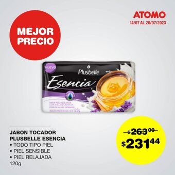 Atomo Conviene JABON TOCADOR PLUSBELLE ESENCIA 120g oferta