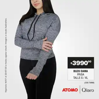 Atomo Conviene BUZO DAMA FRISA TALLE S/XL oferta