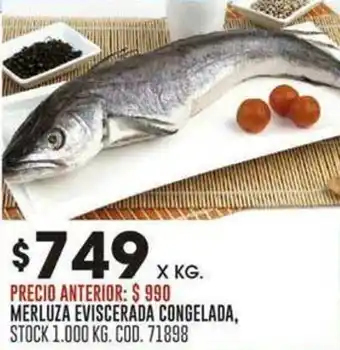 Coto MERLUZA EVISCERADA CONGELADA, STOCK 1.000 KG. COD. 71898 oferta
