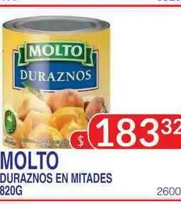 Masivos Molto Duraznos En Mitades 820g oferta