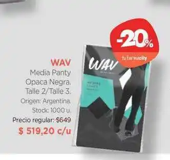 Farmacity Wav Media Panty Opaca Negra oferta